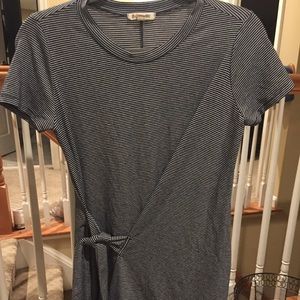 Navy and white striped dress